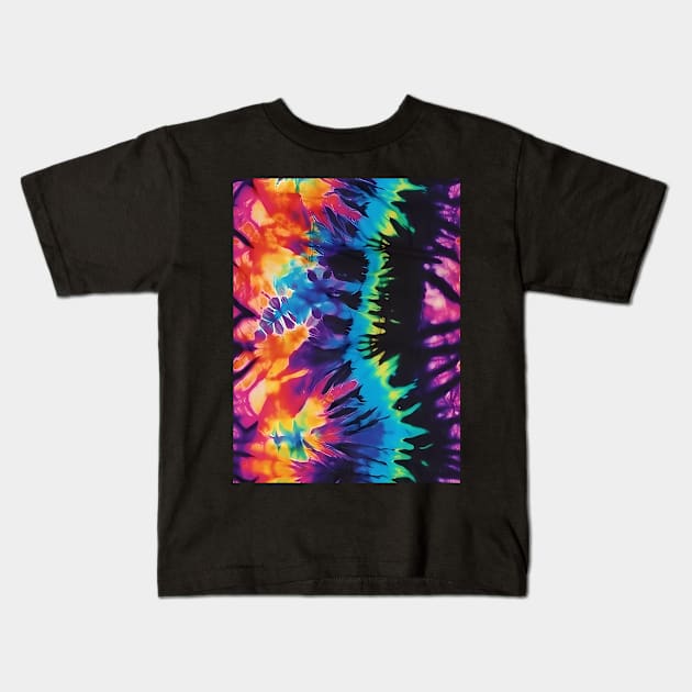 Tye Dye Pattern Kids T-Shirt by Manafold